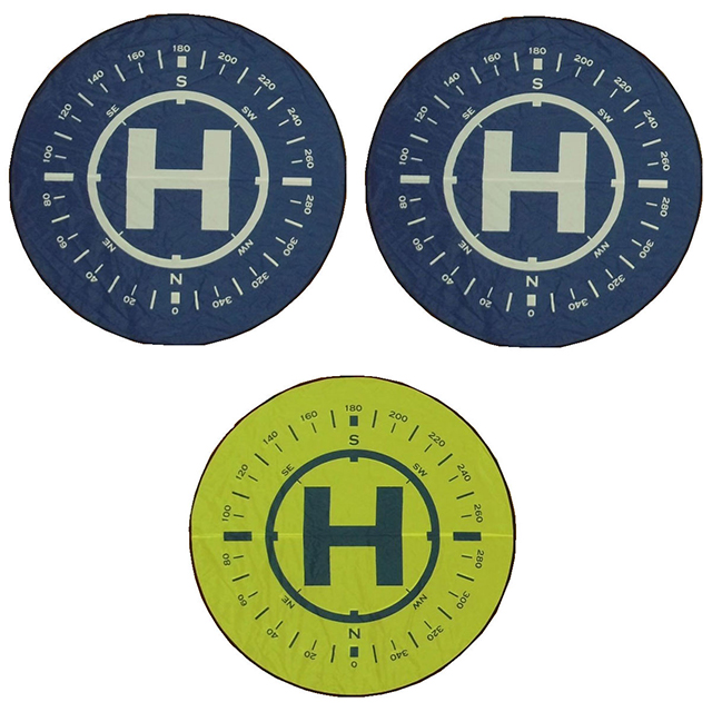 SPACEONE AO-LP2MA ドローン専用2mランディングパット A-type(青地・黄地 両面仕様) 3枚セット